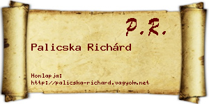 Palicska Richárd névjegykártya